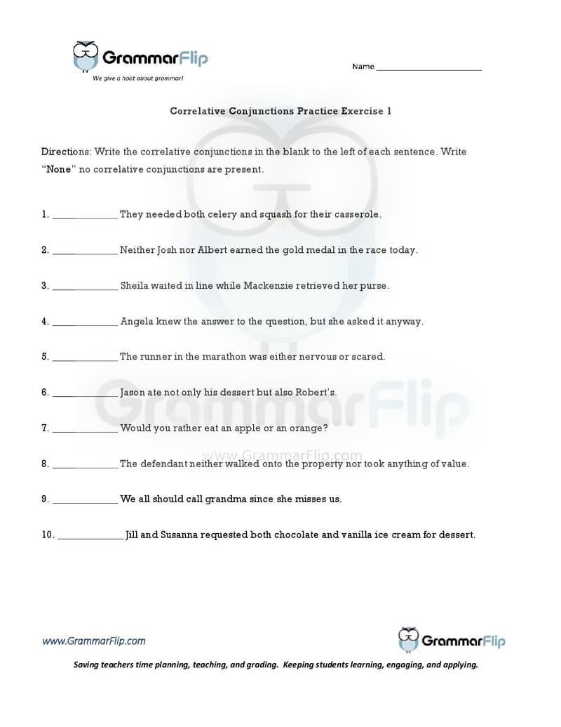 Correlative Conjunctions